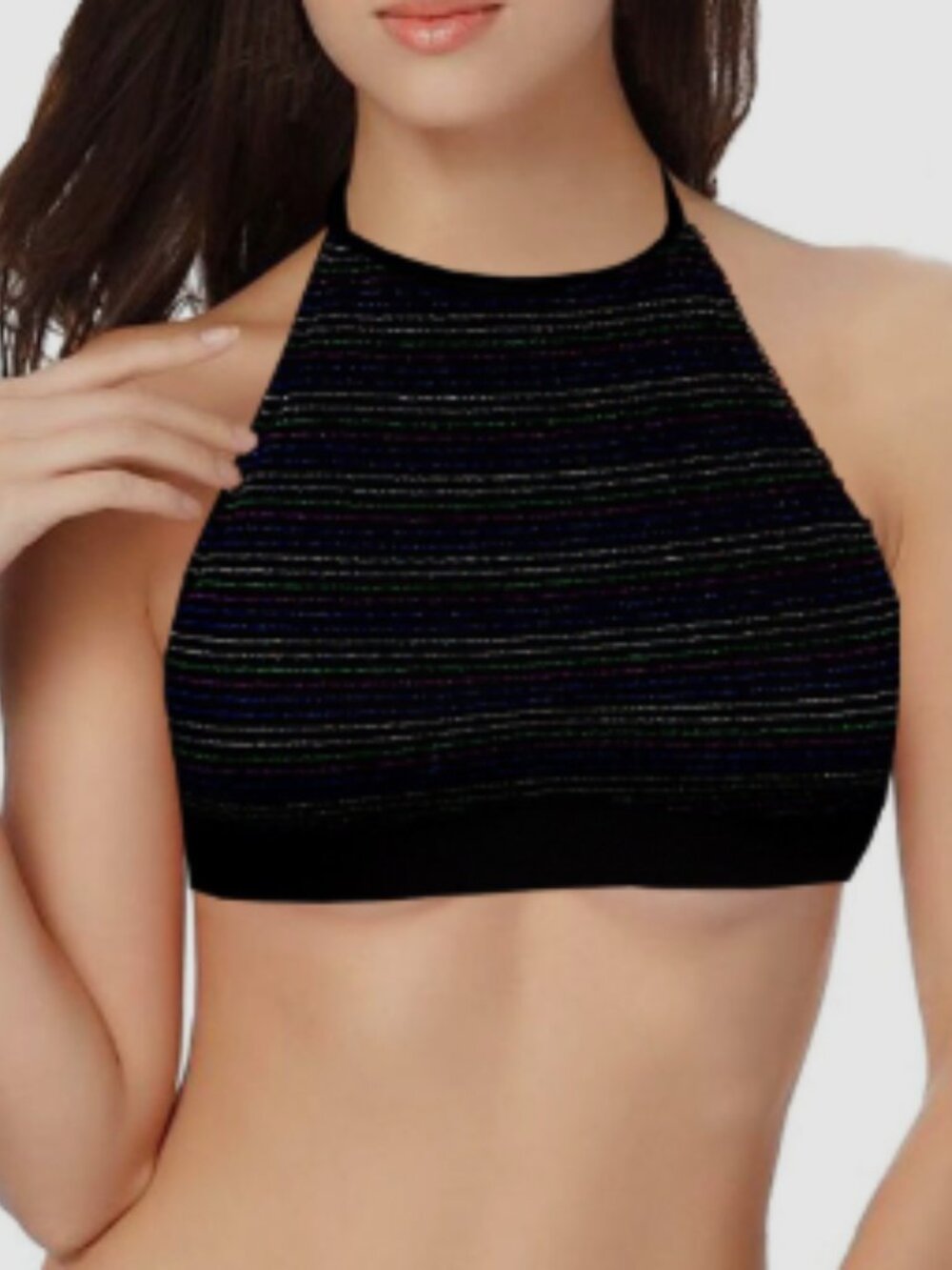 Victoria's Secret Rainbow Sparkly Halter Top Bralette - Small